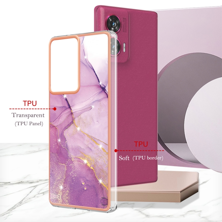 IMD MARBLE Husă De Protecție Pentru Motorola Edge 50 Fusion VIOLET