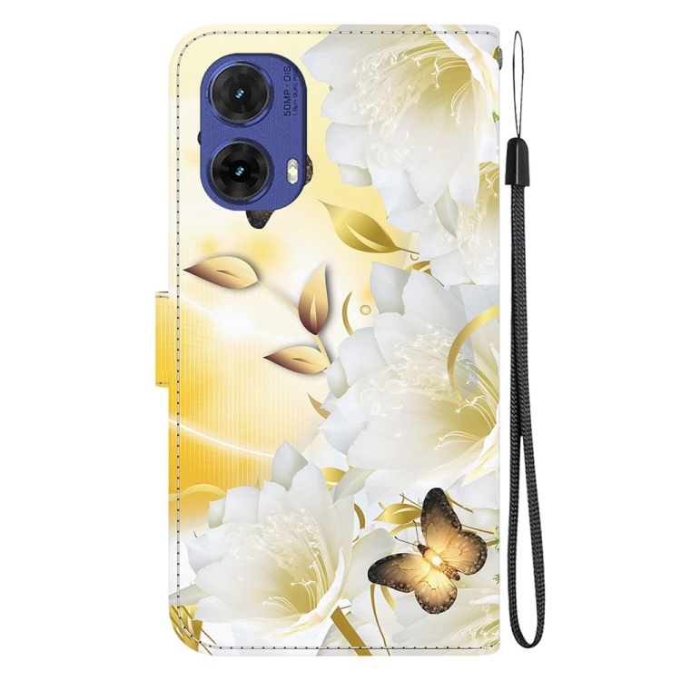 ART Husă Portofel Pentru Motorola Moto G85 5G GOLD BUTTERFLY