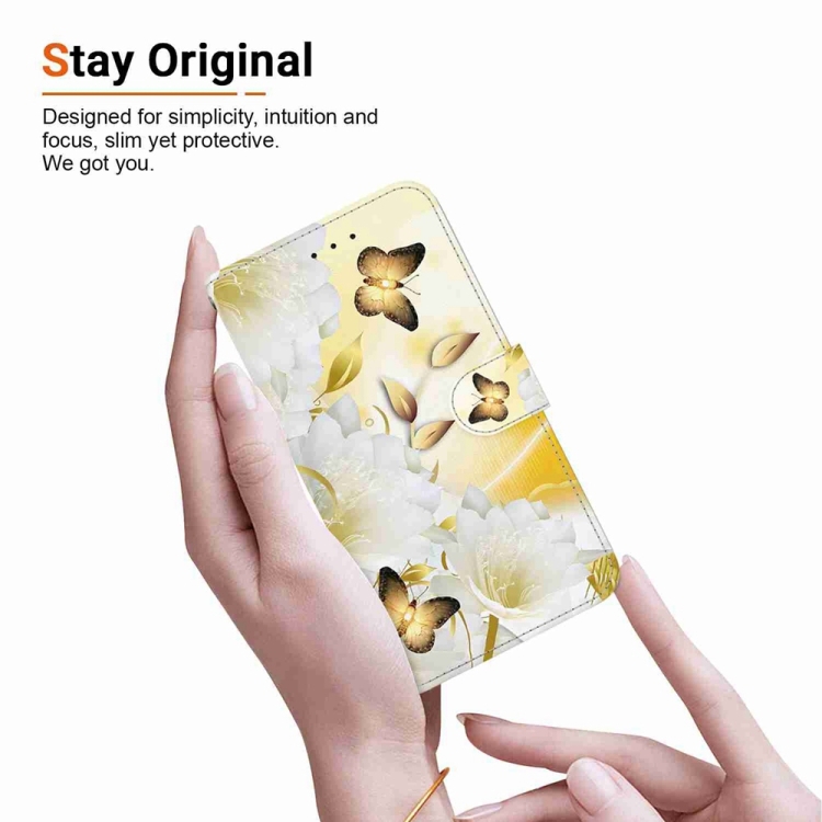 ART Husă Portofel Pentru Motorola Moto G85 5G GOLD BUTTERFLY