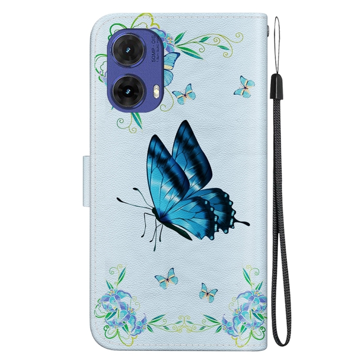 ART Husă Portofel Pentru Motorola Moto G85 5G BLUE PANSIES