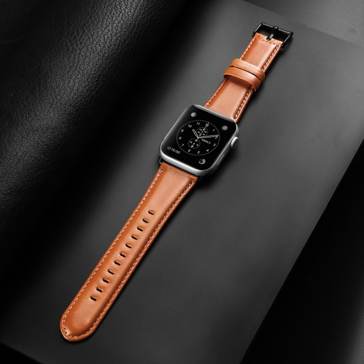 DUX LEATHER Curea Din Piele Pentru Apple Watch 10 42mm Maro Deschis