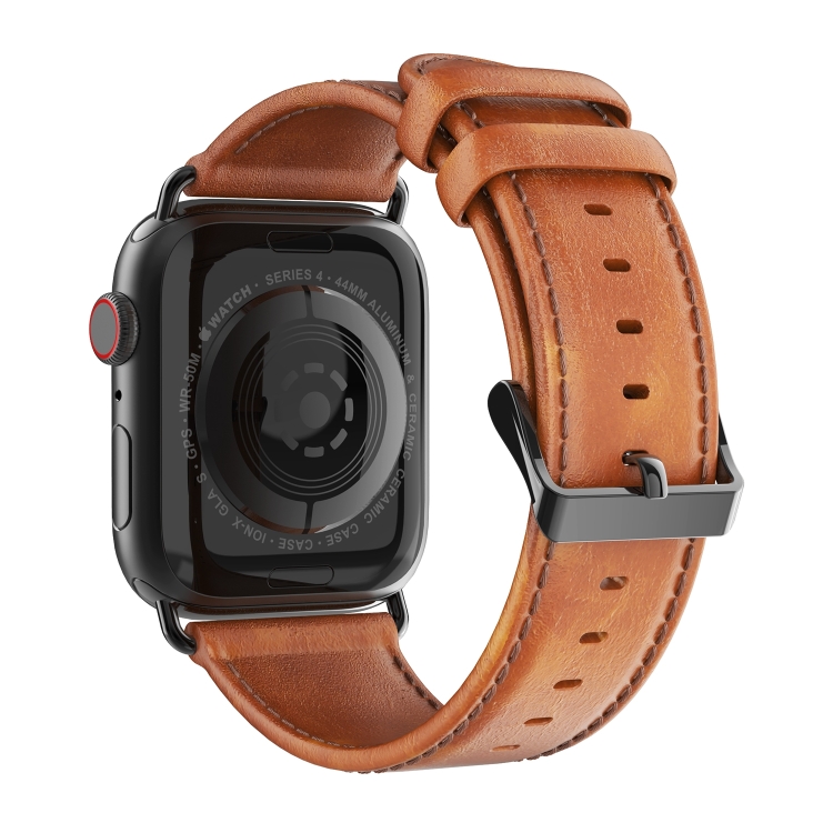 DUX LEATHER Curea Din Piele Pentru Apple Watch 10 42mm Maro Deschis