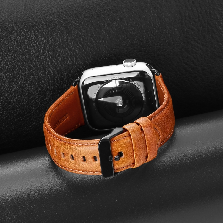 DUX LEATHER Curea Din Piele Pentru Apple Watch 10 42mm Maro Deschis