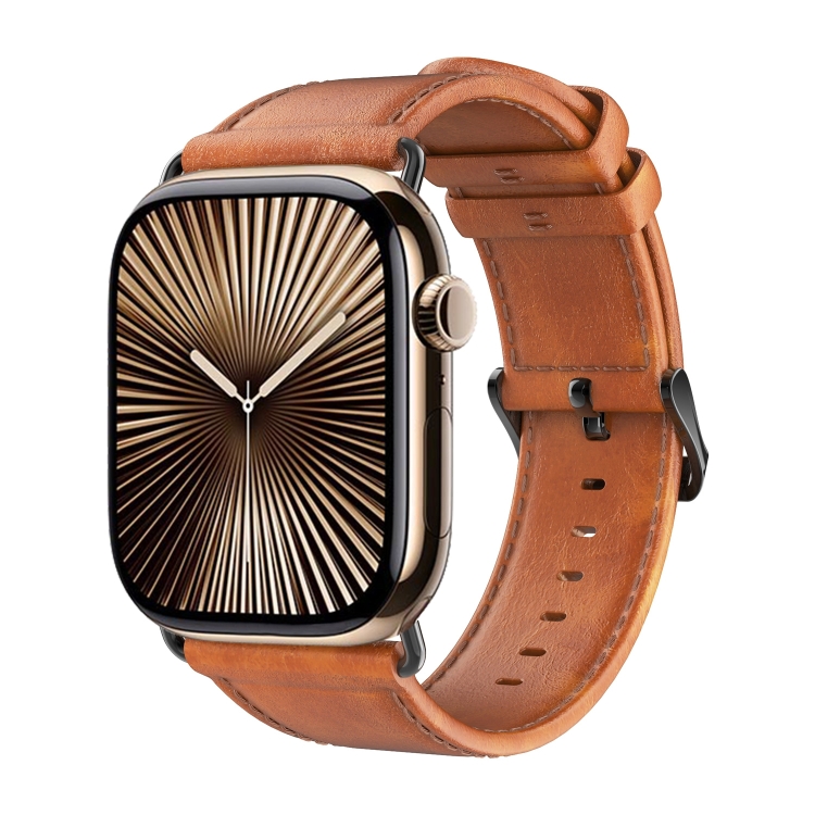 DUX LEATHER Curea Din Piele Pentru Apple Watch 10 42mm Maro Deschis