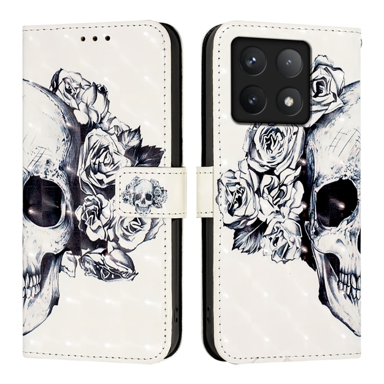 ART Husă Portofel Pentru Xiaomi 14T Pro SKULL