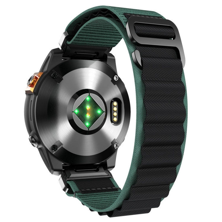 Curele De Tragere PROTEMIO Alpine Pentru Ceasuri Inteligente Cu O Lățime De 22 Mm Negru-verde