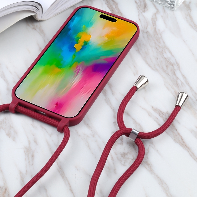 ROPE Capac Cu Sfoară Apple IPhone 16 Pro Max Visiniu