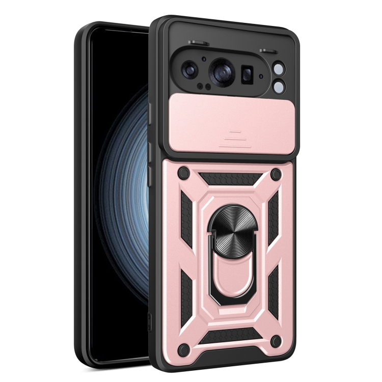 RING CAMERA Capac Cu Suport Pentru Google Pixel 9 Pro XL Roz