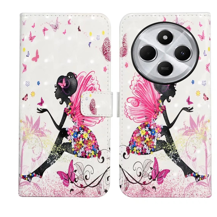 ART Husă Portofel Pentru Xiaomi Redmi 14C / Poco C75 FLOWER FAIRY