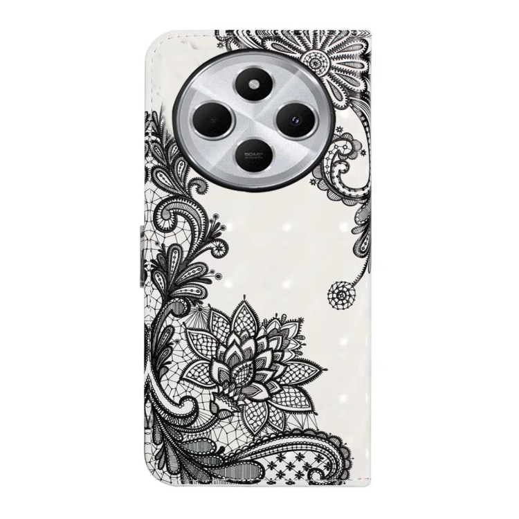 ART Husă Portofel Pentru Xiaomi Redmi 14C / Poco C75 LACE FLOWER