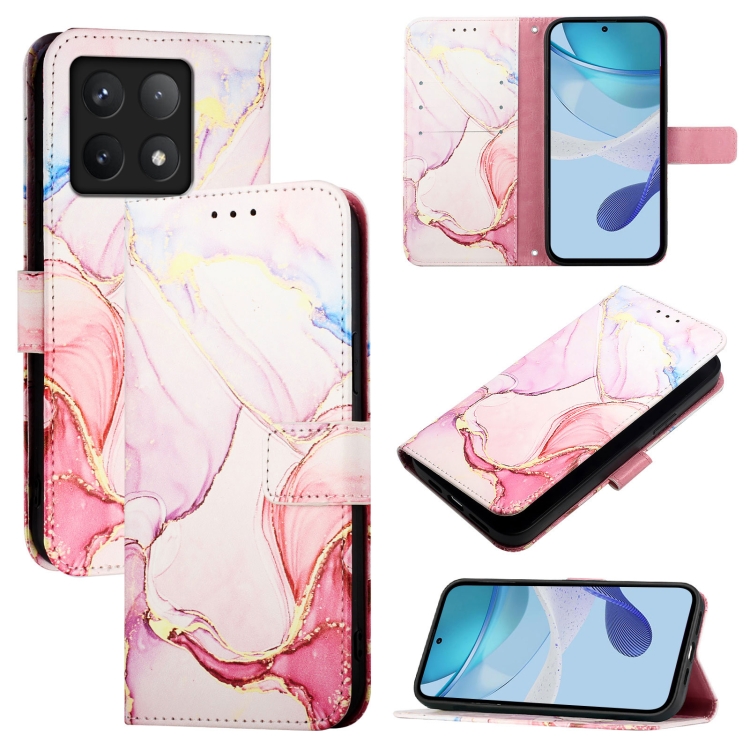 ART MARBLE Husă Portofel Pentru Xiaomi 14T Pro ROSE GOLD