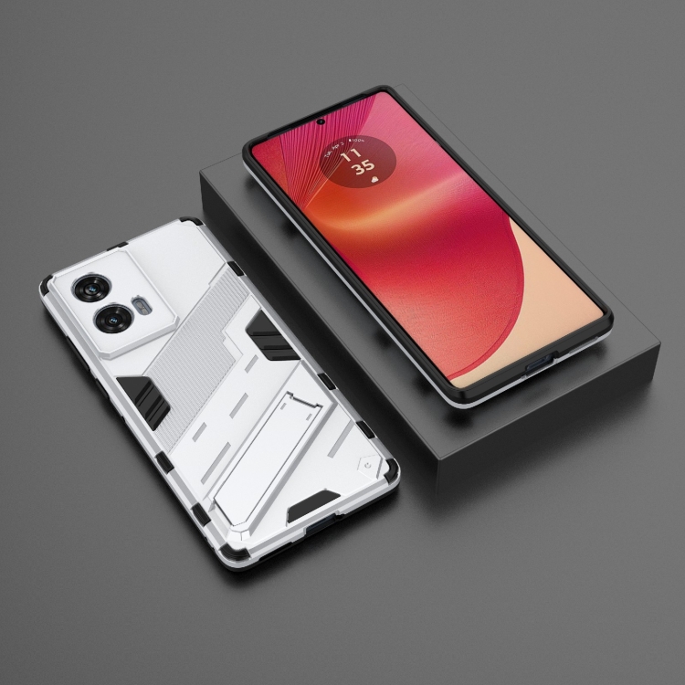 BIB Husă De Protecție Cu Suport Pentru Motorola Edge 50 Fusion Alb