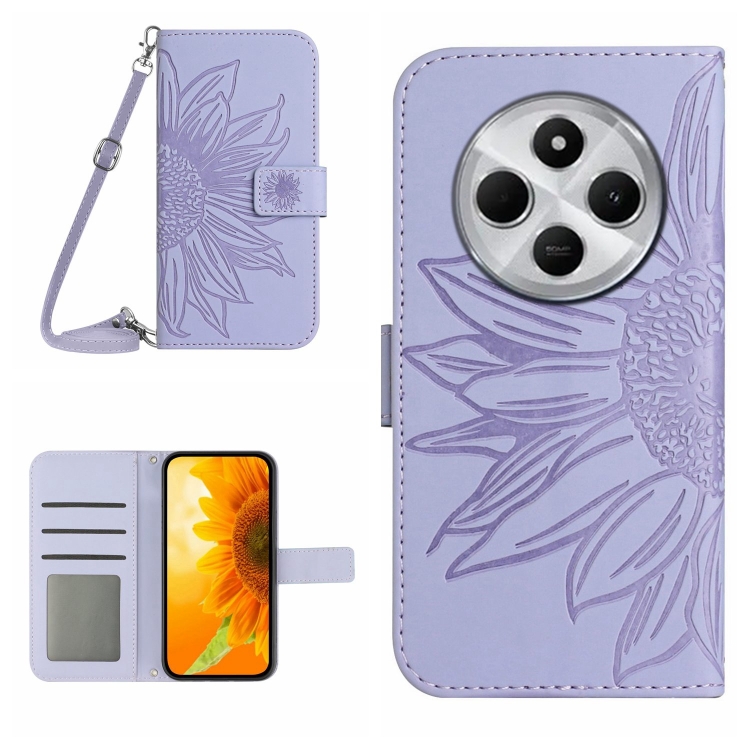 ART SUNFLOWER Husă Portofel Cu șnur Pentru Xiaomi Redmi 14C / Poco C75 Violet