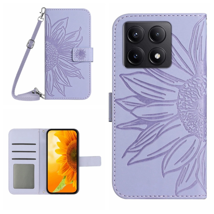 ART SUNFLOWER Husă Portofel Cu șnur Pentru Xiaomi 14T Pro Violet