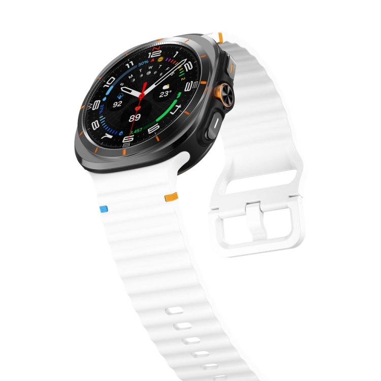 WAVY Curea Din Silicon Pentru Samsung Galaxy Watch Ultra 47mm Alb