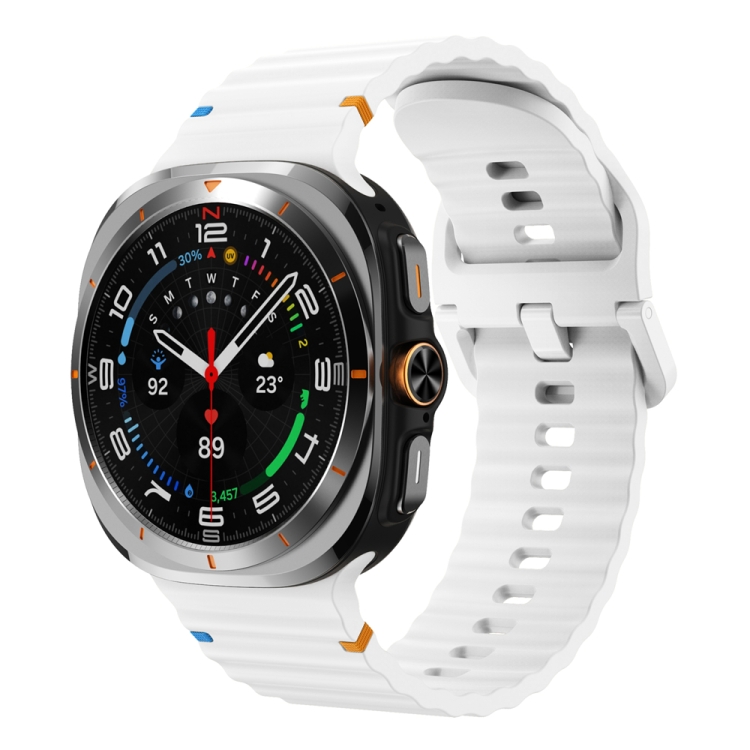 WAVY Curea Din Silicon Pentru Samsung Galaxy Watch Ultra 47mm Alb