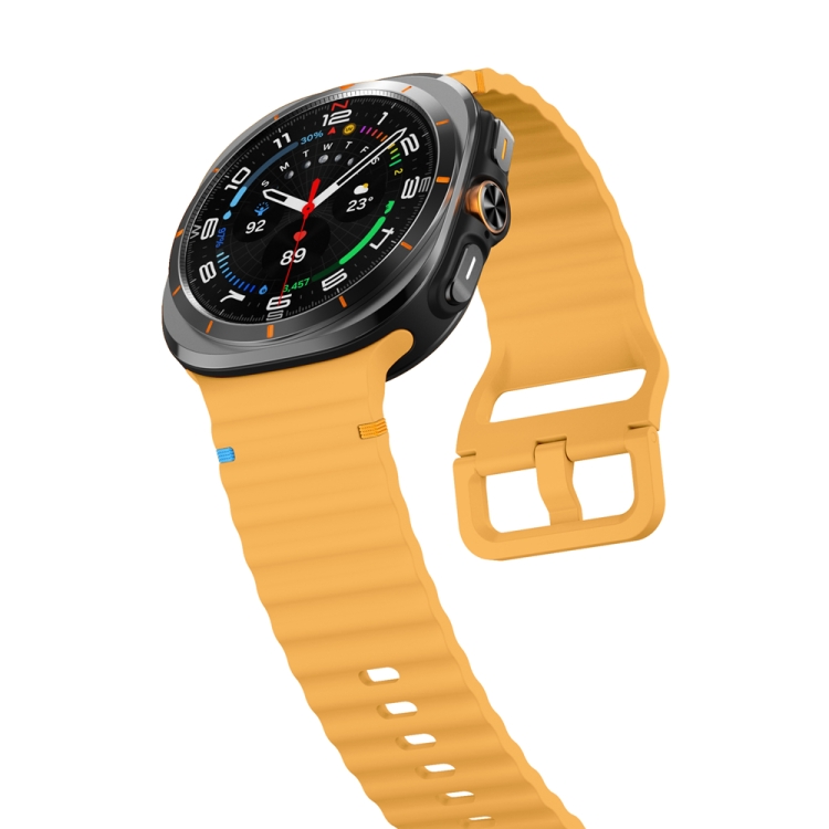 WAVY Curea Din Silicon Pentru Samsung Galaxy Watch Ultra 47mm Galben