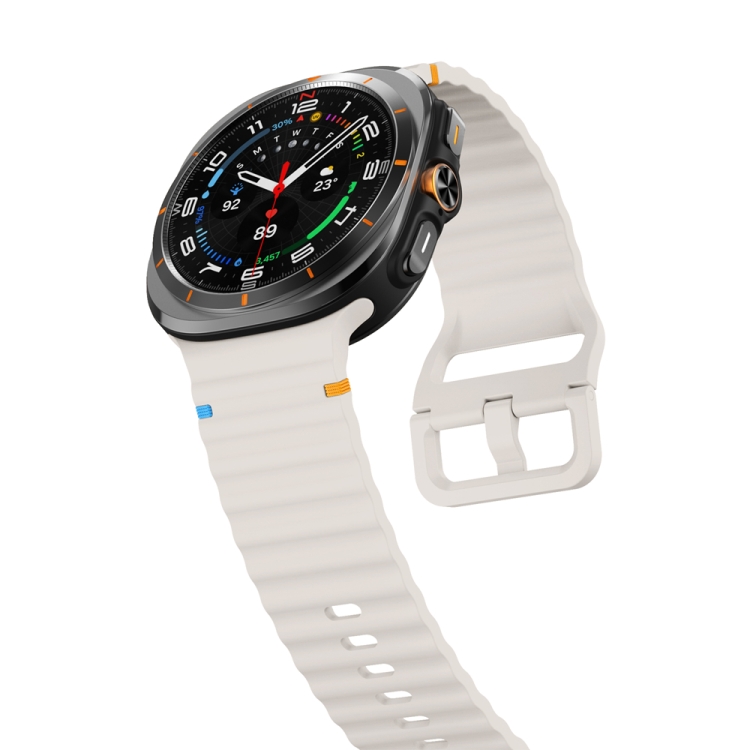 Curea Din Silicon WAVY Pentru Samsung Galaxy Watch Ultra 47mm STARLIGHT