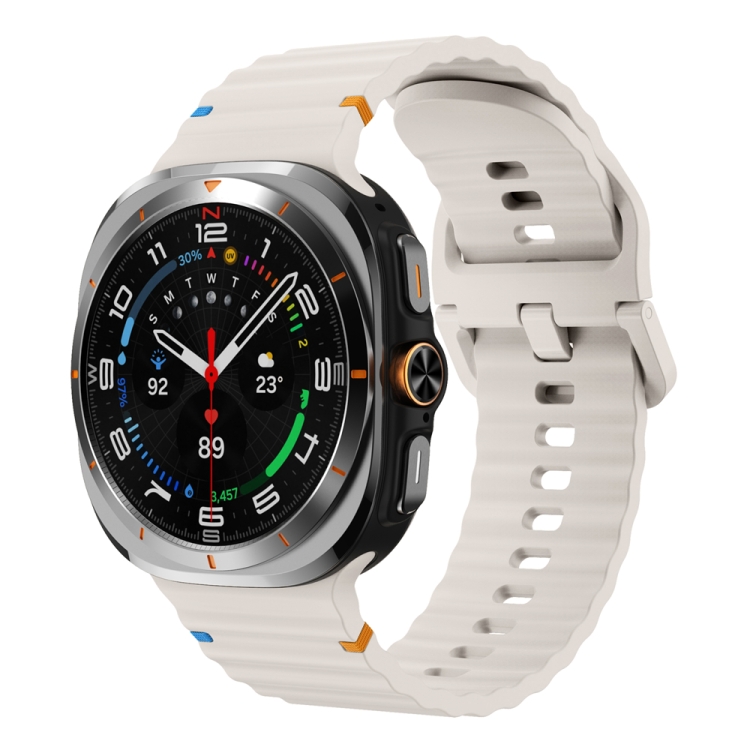 Curea Din Silicon WAVY Pentru Samsung Galaxy Watch Ultra 47mm STARLIGHT