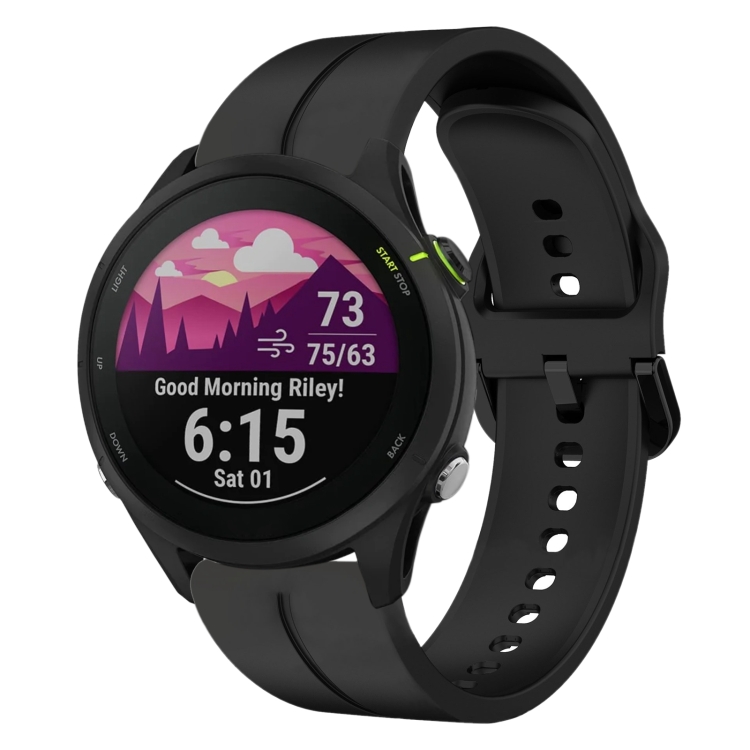 SILICONE Curea înlocuibilă Pentru Garmin Forerunner 255 Music Negru