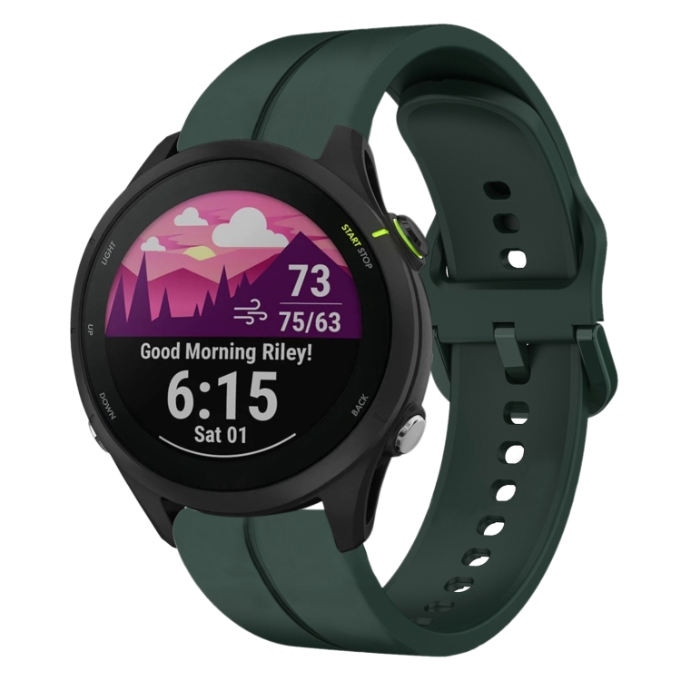 SILICONE Curea înlocuibilă Pentru Garmin Forerunner 255 Music Verde închis