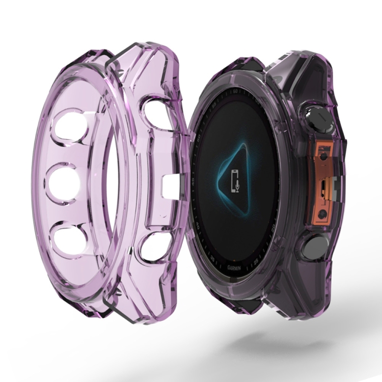 TPU HALF CAPAC Husa Pentru Garmin Fenix 8 43mm Violet