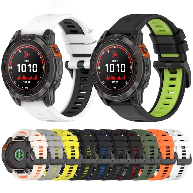 SPORT Curea Din Silicon înlocuibilă Garmin Fenix 8 43mm Negru-roșu