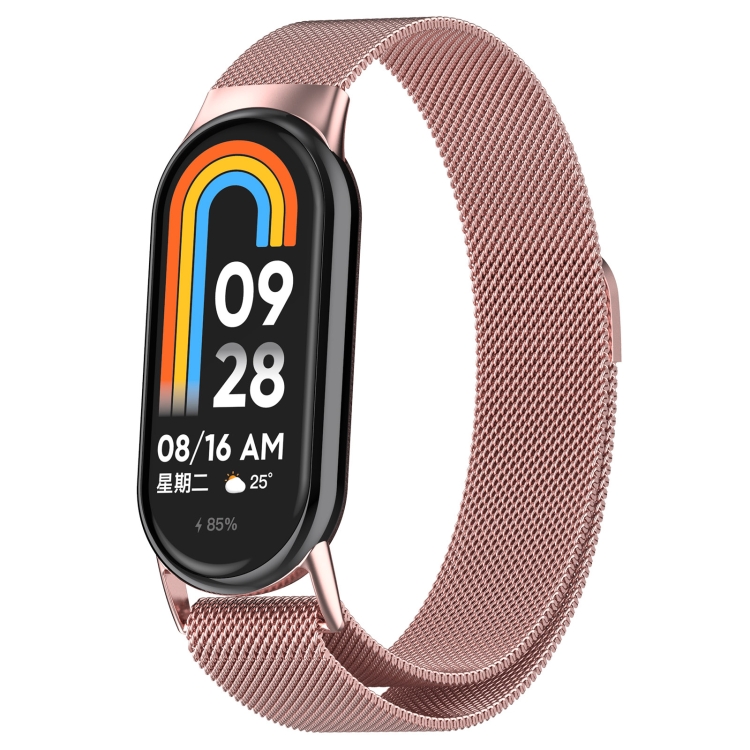 MILANESE Curea Metalică Pentru Xiaomi Smart Band 9 Argintiu Roz