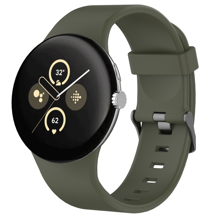 SILICONE Curea Interschimbabilă Pentru Google Pixel Watch 3 45mm Verde închis