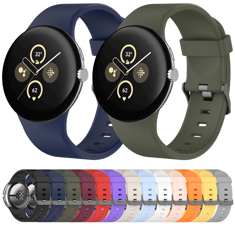 SILICONE Curea Interschimbabilă Pentru Google Pixel Watch 3 45mm Verde închis