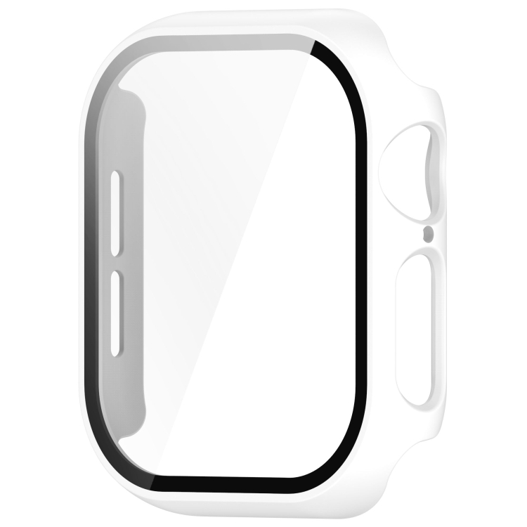 PC FULL COVER Capac Din Plastic Cu Sticlă Pentru Apple Watch 10 42mm Alb