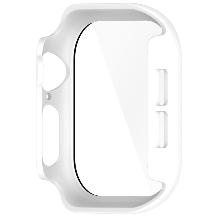 PC FULL COVER Capac Din Plastic Cu Sticlă Pentru Apple Watch 10 42mm Alb