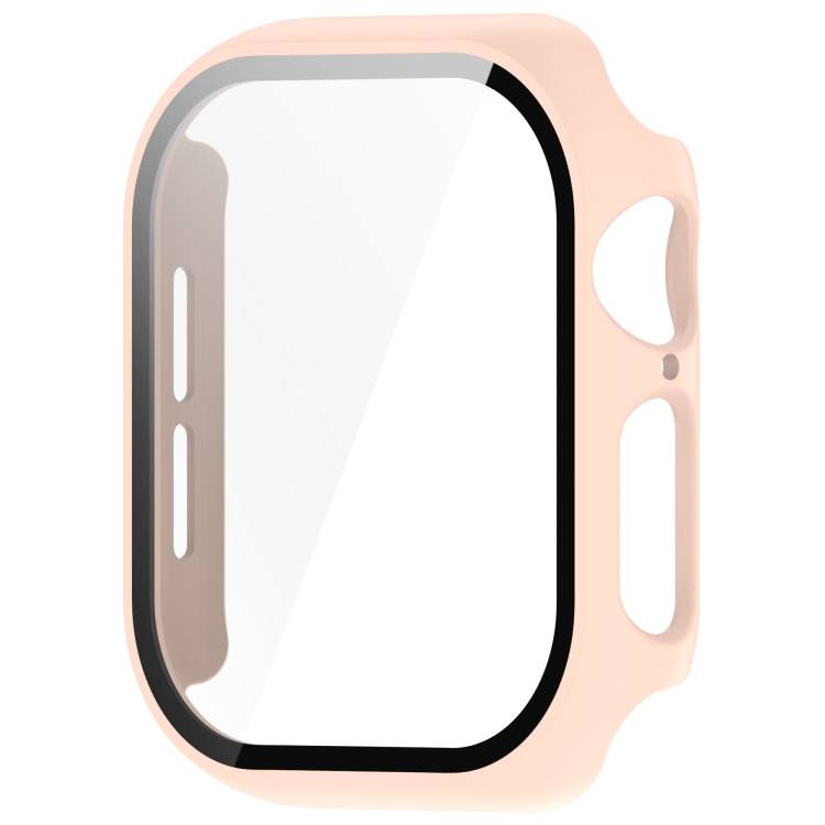 PC FULL COVER Capac Din Plastic Cu Sticlă Pentru Apple Watch 10 42mm Roz