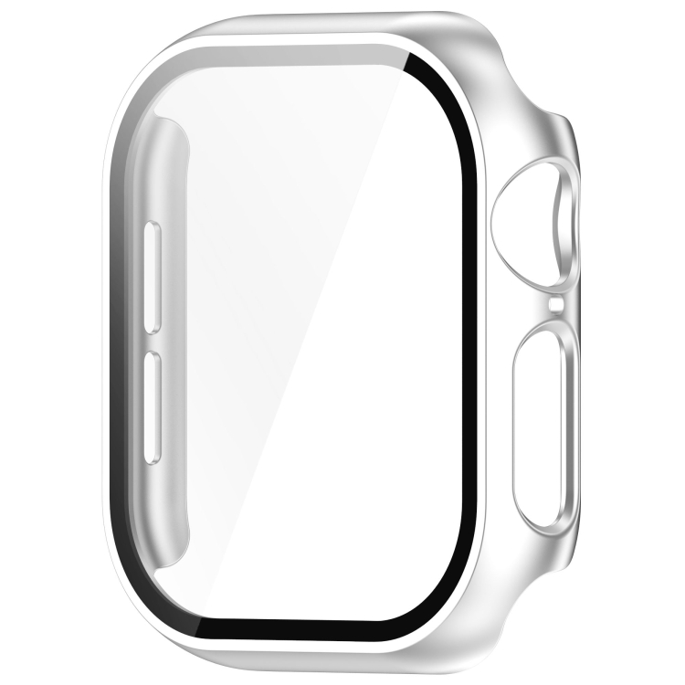 PC FULL COVER Capac Din Plastic Cu Sticlă Pentru Apple Watch 10 42mm Argintiu