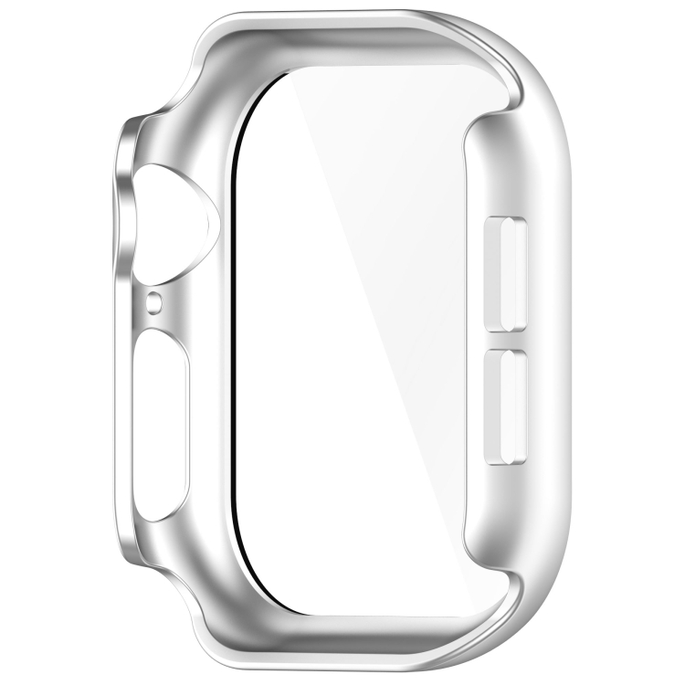 PC FULL COVER Capac Din Plastic Cu Sticlă Pentru Apple Watch 10 42mm Argintiu