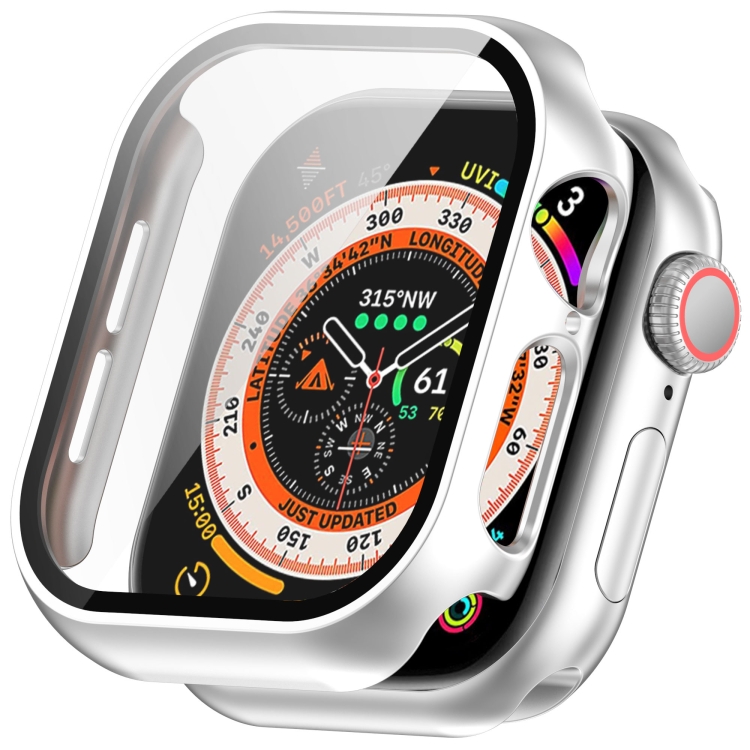 PC FULL COVER Capac Din Plastic Cu Sticlă Pentru Apple Watch 10 42mm Argintiu