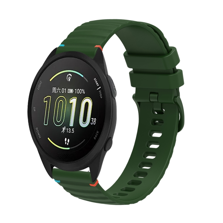 WAVY Curea Din Silicon Pentru Garmin Forerunner 165 Music Verde închis