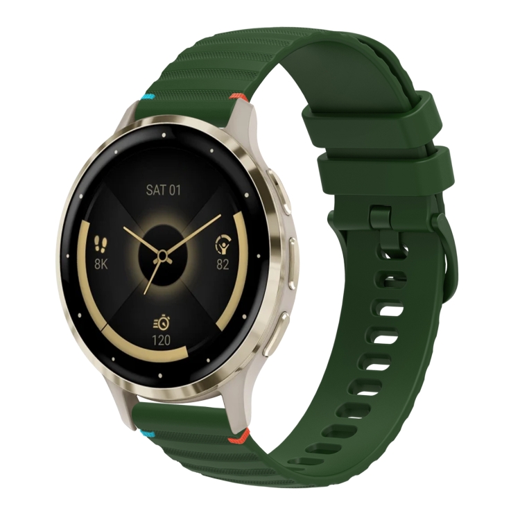 WAVY Curea Din Silicon Pentru Garmin Venu 3S Verde închis