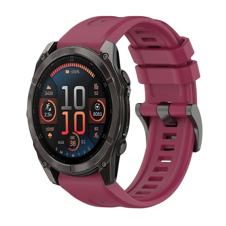 SILICONE Curea înlocuibilă Pentru Garmin Fenix 8 51mm Burgundy