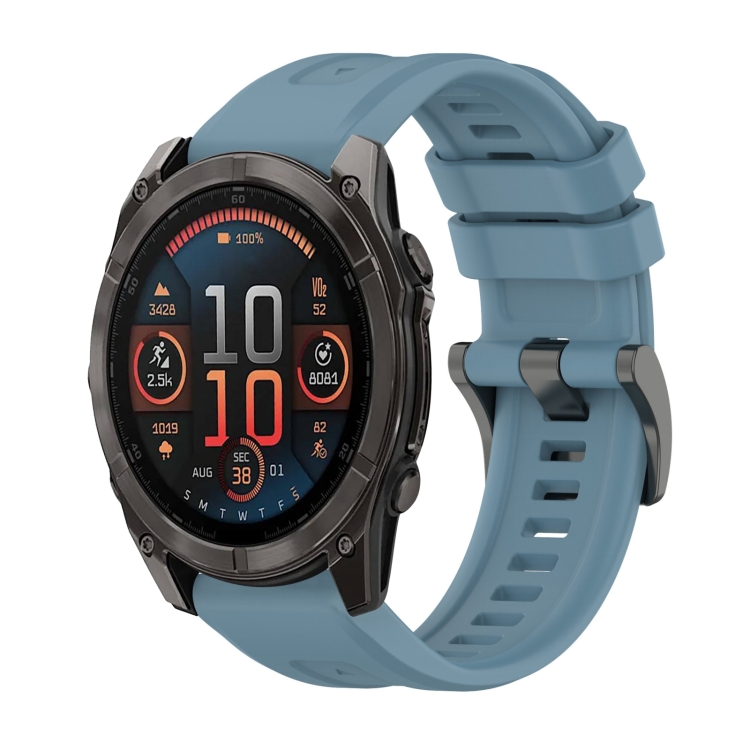 SILICONE Curea înlocuibilă Pentru Garmin Fenix 8 51mm Albastru-gri