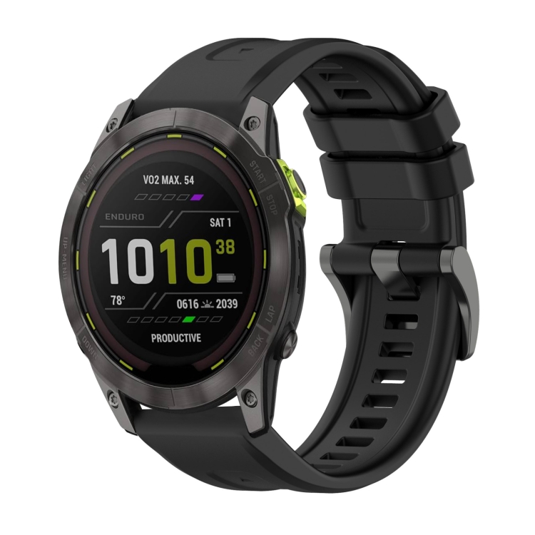 SILICONE Curea înlocuibilă Pentru Garmin Enduro 3 Negru