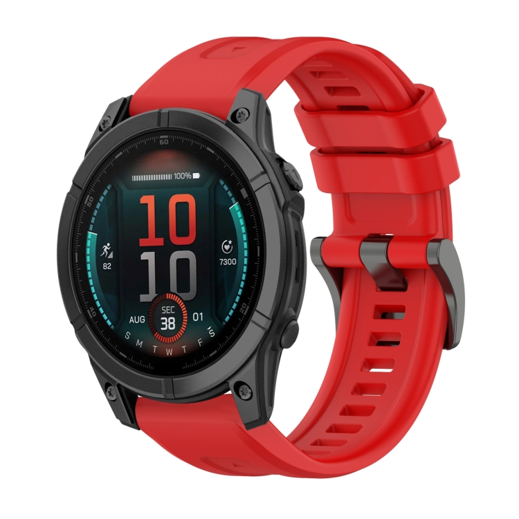 SILICONE Curea înlocuibilă Pentru Garmin Fenix E 47mm Roșu