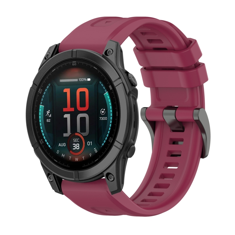 SILICONE Curea înlocuibilă Pentru Garmin Fenix E 47mm Burgundy