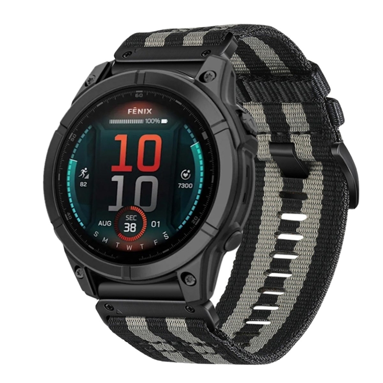 CANVAS Curea înlocuibilă Pentru Garmin Fenix E 47mm Gri-negru