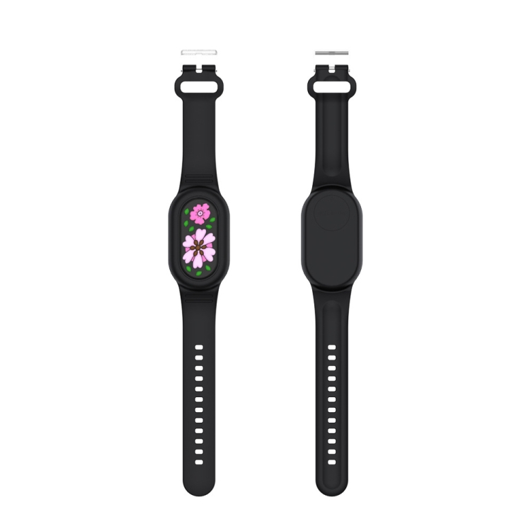 CARTOON Curea Din Silicon Pentru Copii Pentru Samsung Galaxy SmartTag 2 BLACK FLOWER