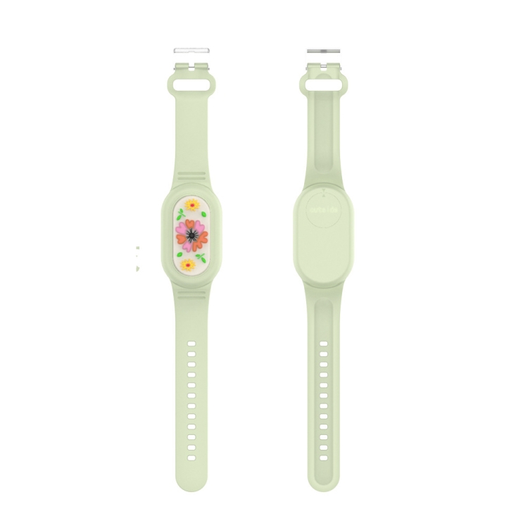 CARTOON Curea Din Silicon Pentru Copii Pentru Samsung Galaxy SmartTag 2 GREEN FLOWER