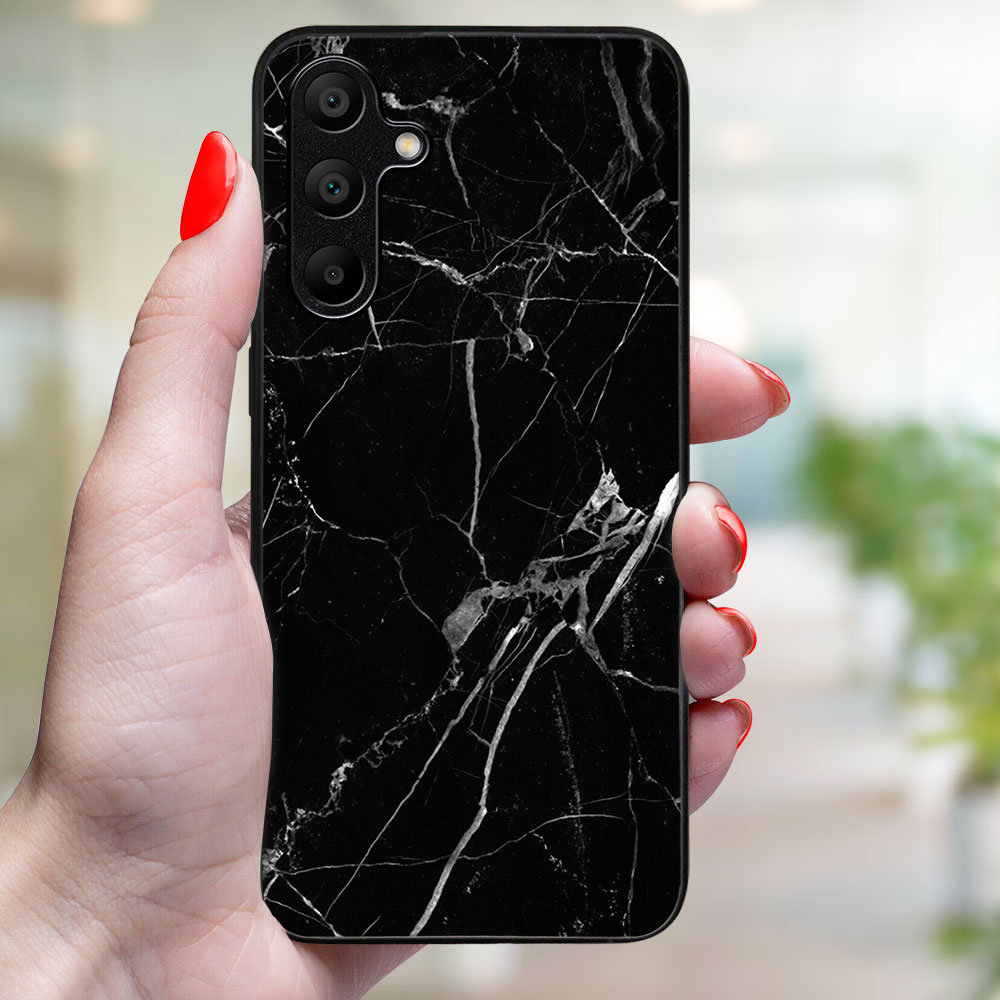 MY ART Husă De Protecție Pentru Samsung Galaxy A35 5G BLACK MARBLE (142)