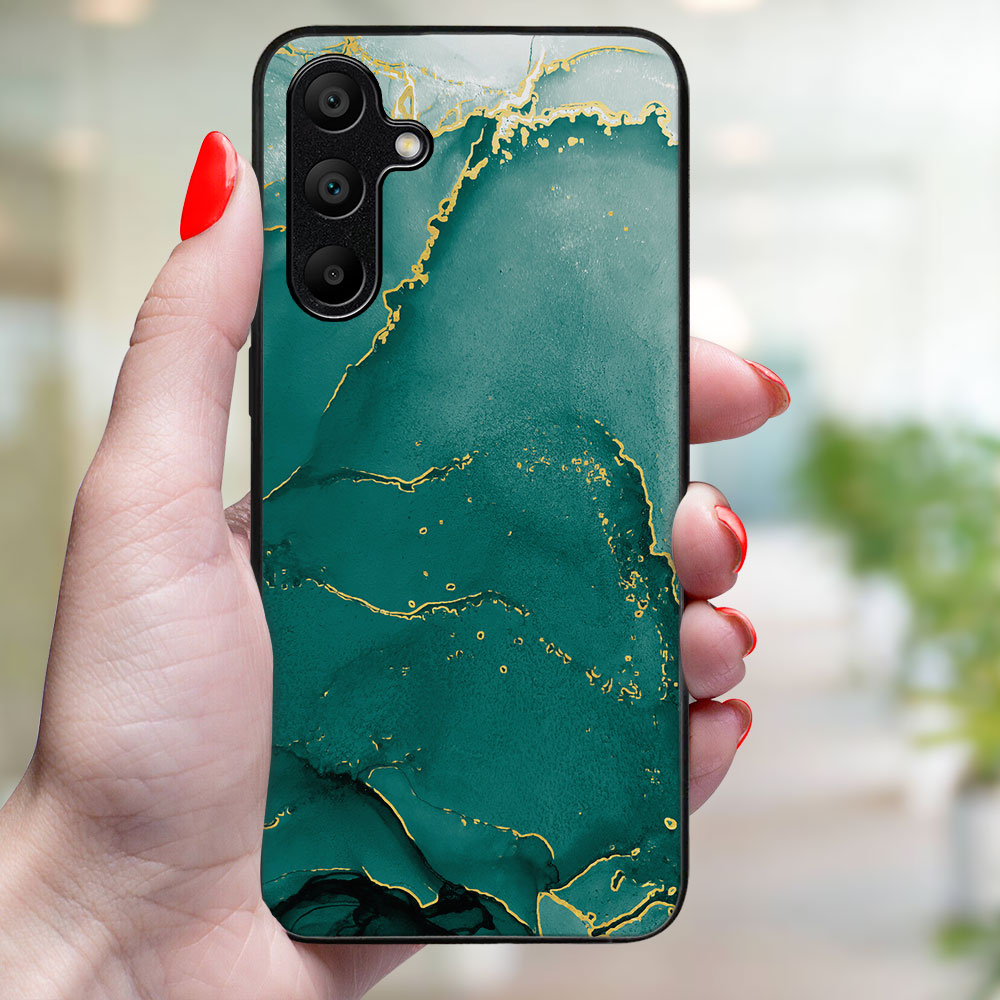 MY ART Husă De Protecție Pentru Samsung Galaxy A35 5G GREEN MARBLE (145)