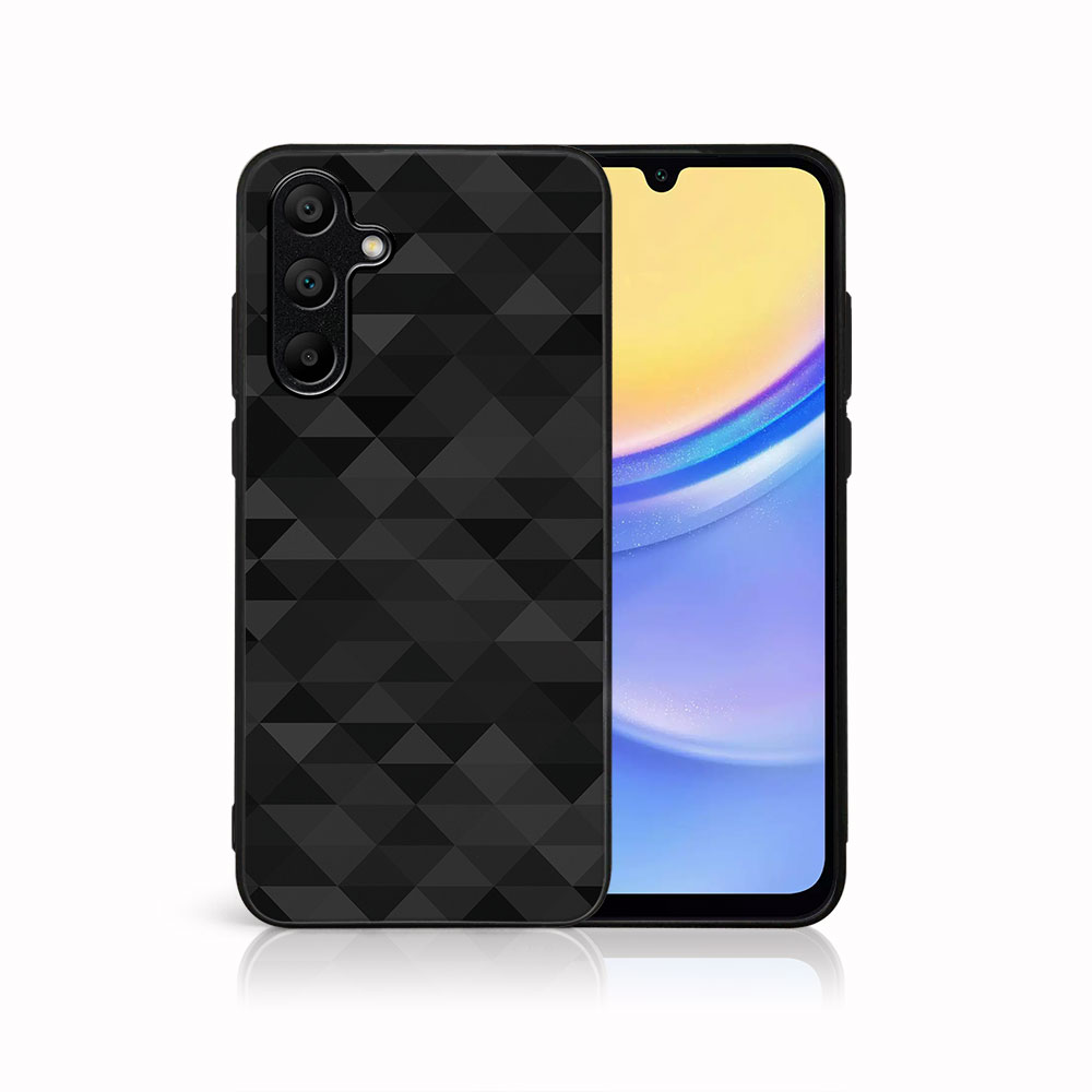 MY ART Husă De Protecție Pentru Samsung Galaxy A15 BLACK TRIANGURI (232)