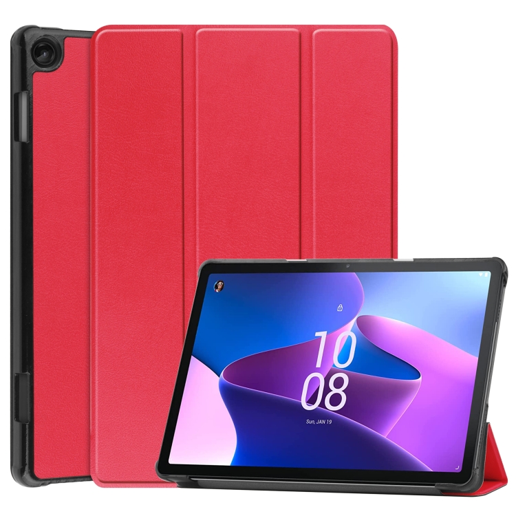 Husă Flip Din LEATHER Pentru Lenovo Tab M10 Generația A 3-a Roșie